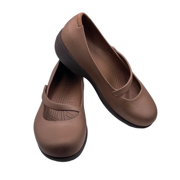 Crocs Croslight Comfort Clogs Maryjane Slip-on Brown Size 9 - Picture 1 of 11